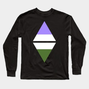 #nerfingwithpride Auxiliary Logo - Genderqueer Pride Flag Long Sleeve T-Shirt